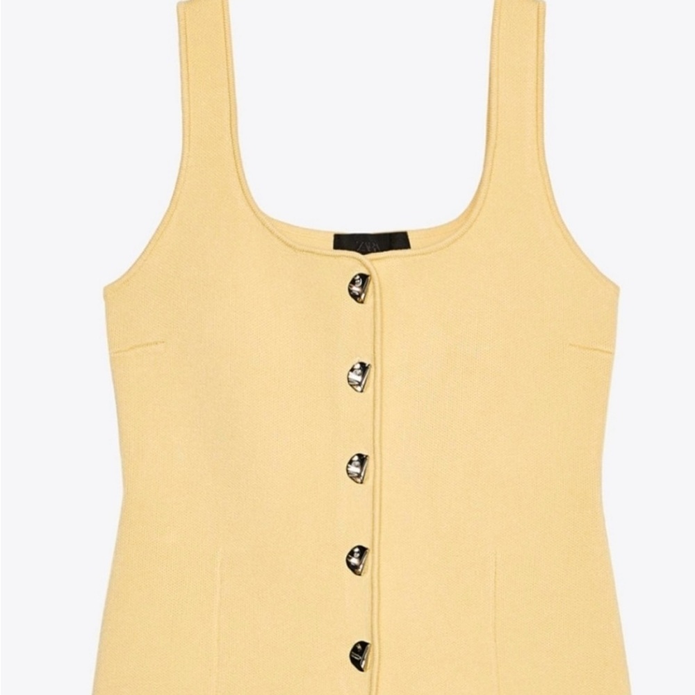 Zara Yellow Sleeveless Bustier Tank Top